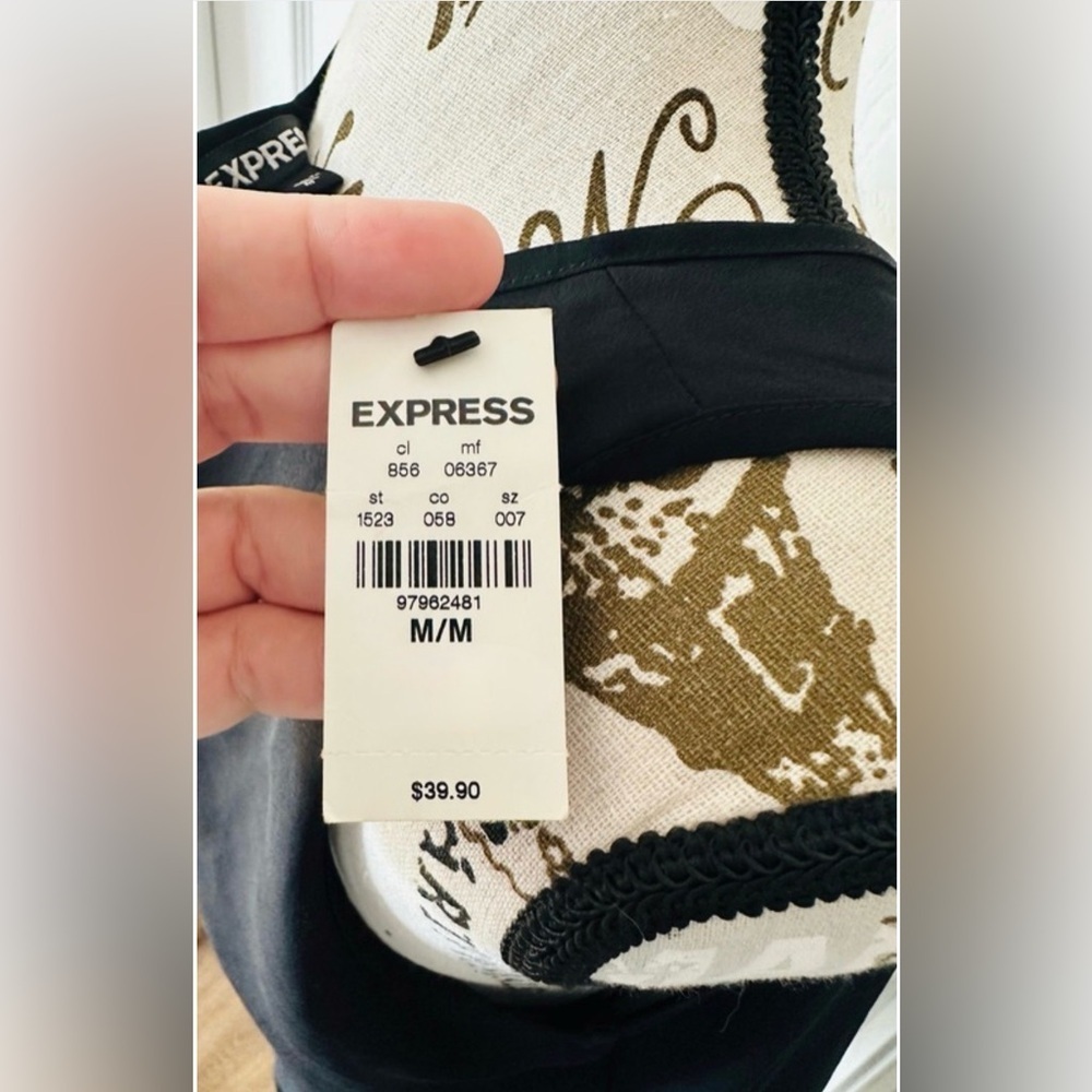 Express Black Sheer Sleeveless Blouse - Picture 6 of 6